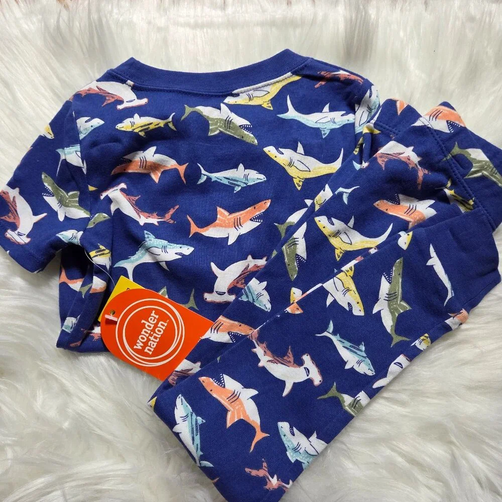 Wonder Nation Shark 2 Piece Pajama Set